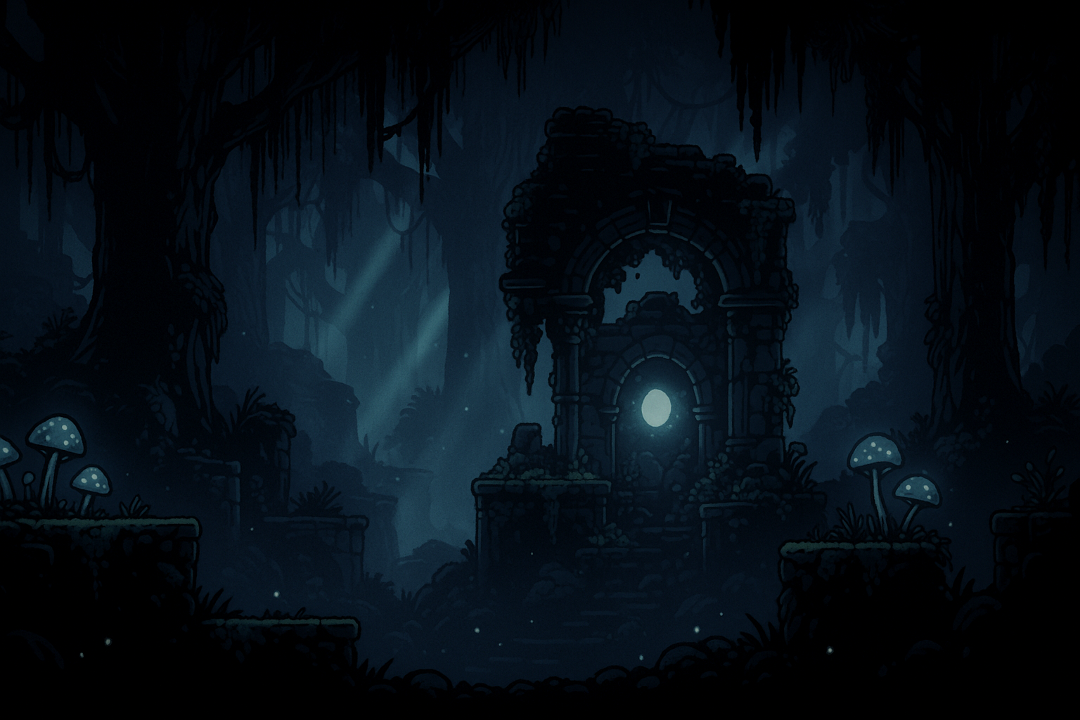 Screenshot showing hand-crafted fantasy world with detailed environments